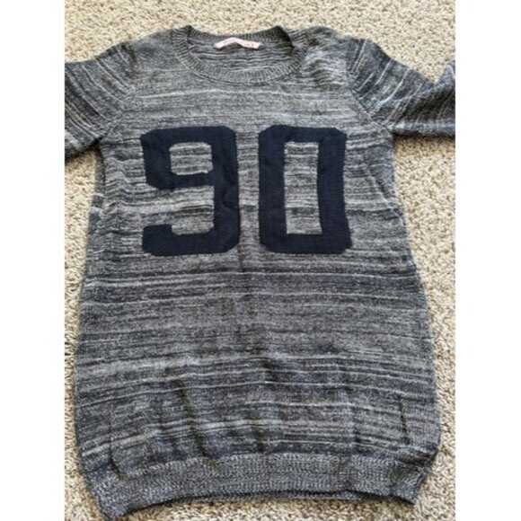 S H Collection Womens Size Medium Gray Sweater Pull Over Crew Neck Cotton - Picture 3 of 8